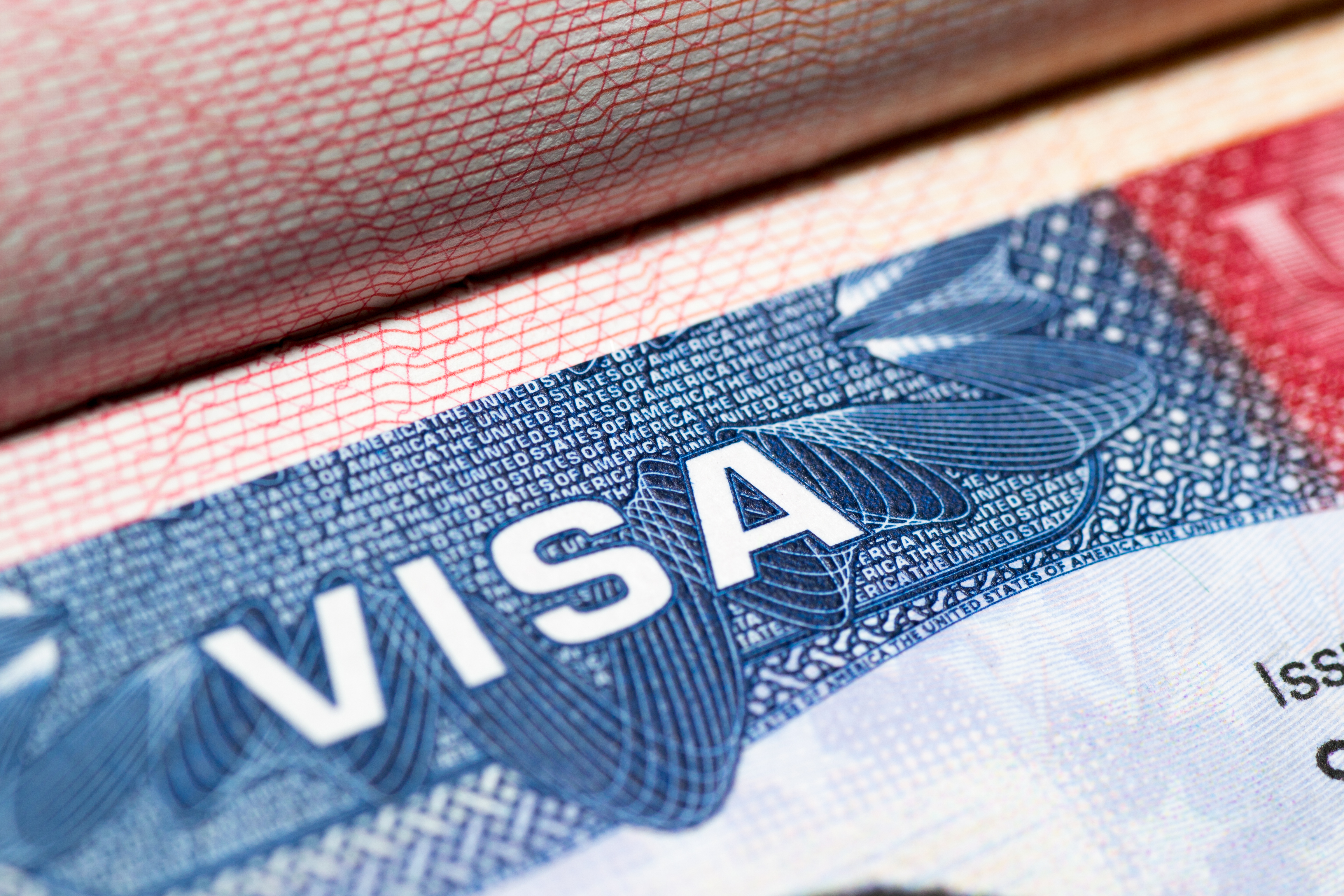 Image of a U.S. visa.